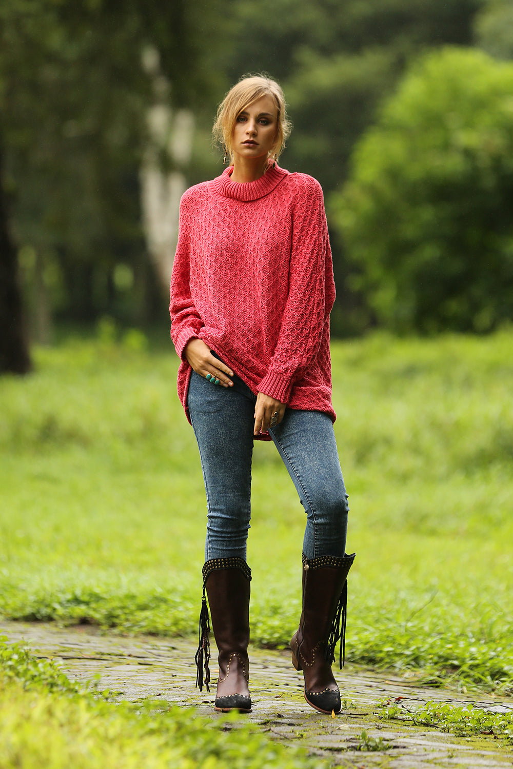 Hazel Turtleneck Sweater - Scarlet Sage - Tulle and Batiste
