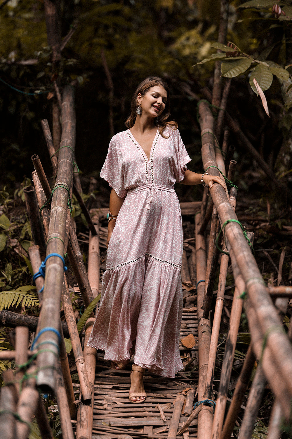 Heather Frill Maxi Dress - Primrose Pink - Call me Polka - Tulle and Batiste