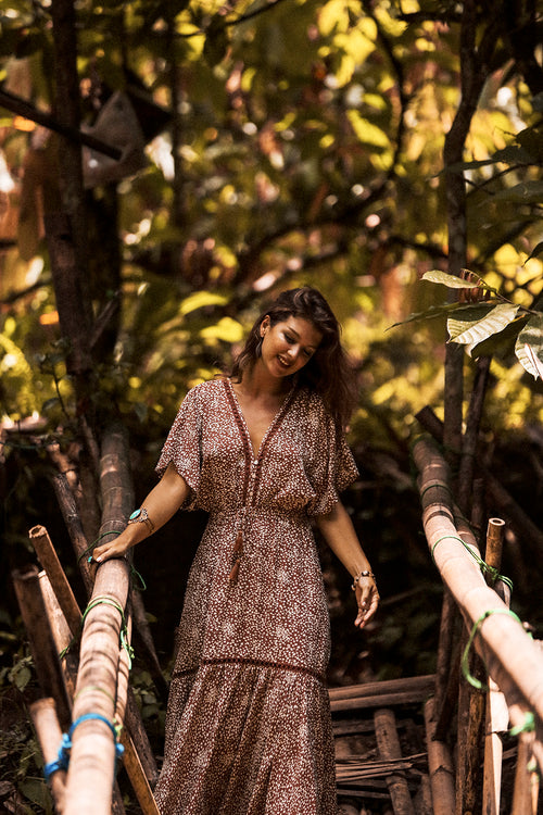 Heather Frill Mini Dress - Terracotta