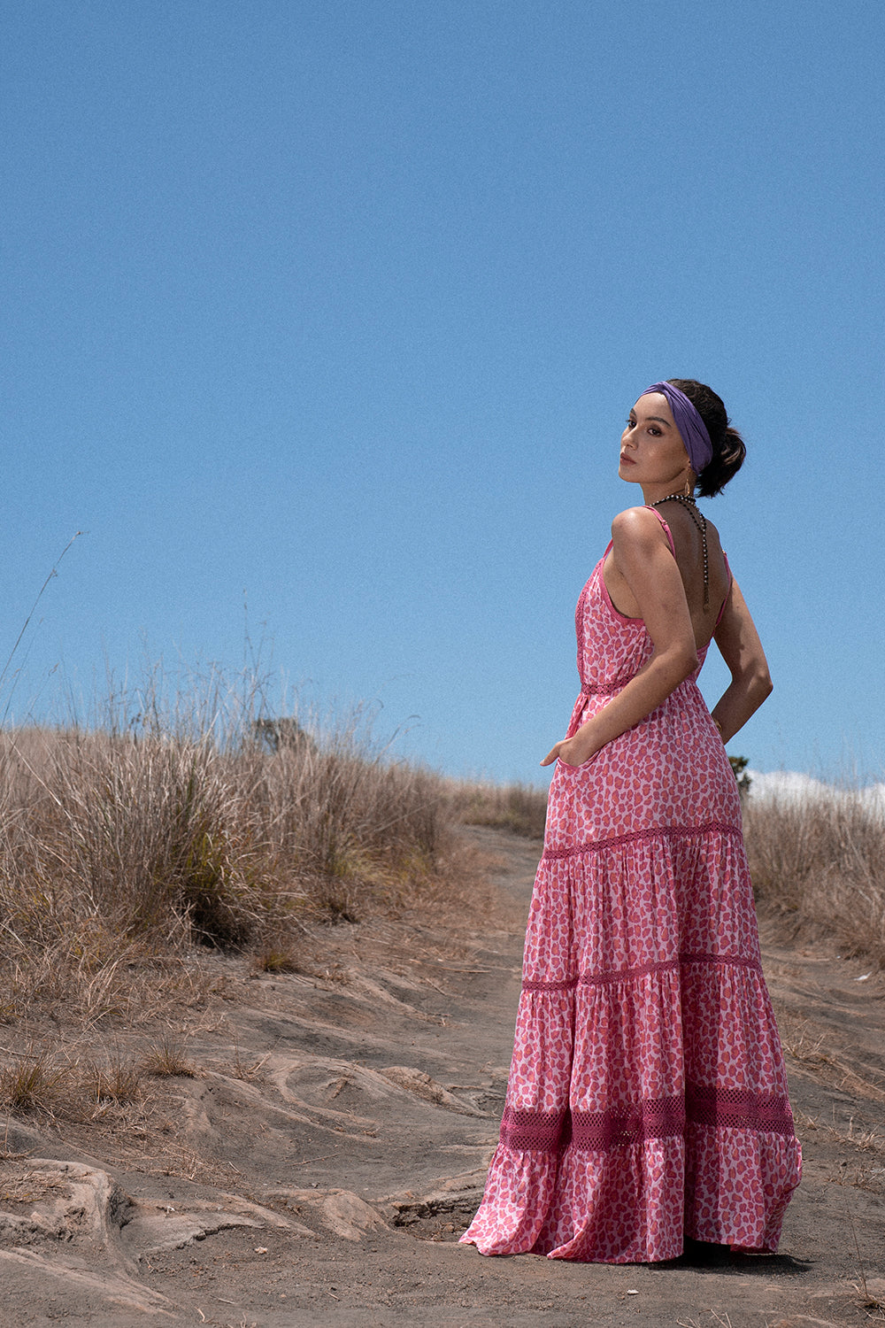 Jasmine Strappy Dress - Magenta - Into the Wild by Tulle and Batiste