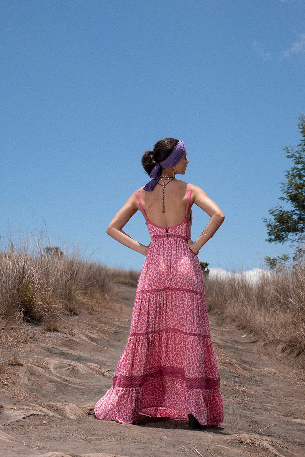 Jasmine Strappy Dress - Magenta - Into the Wild by Tulle and Batiste