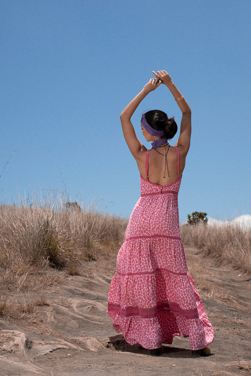 Jasmine Strappy Dress - Magenta - Into the Wild by Tulle and Batiste