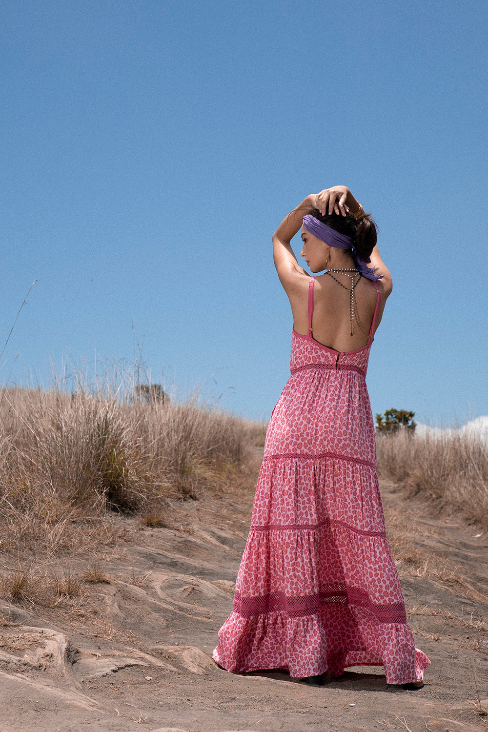 Jasmine Strappy Dress - Magenta - Into the Wild by Tulle and Batiste