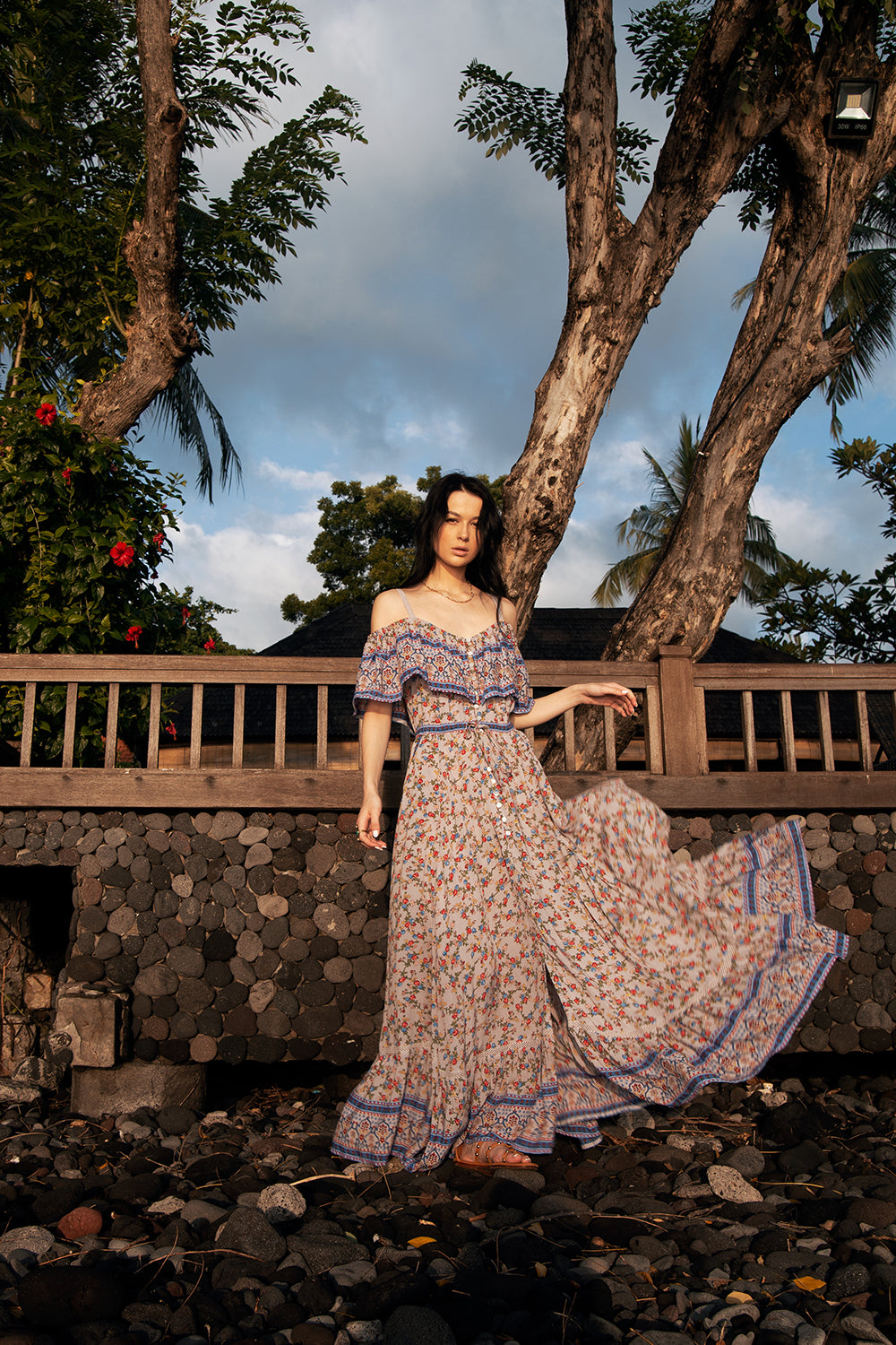 Jolie Maxi Dress - Lavender Grey - Ditsy Charm by Tulle and Batiste