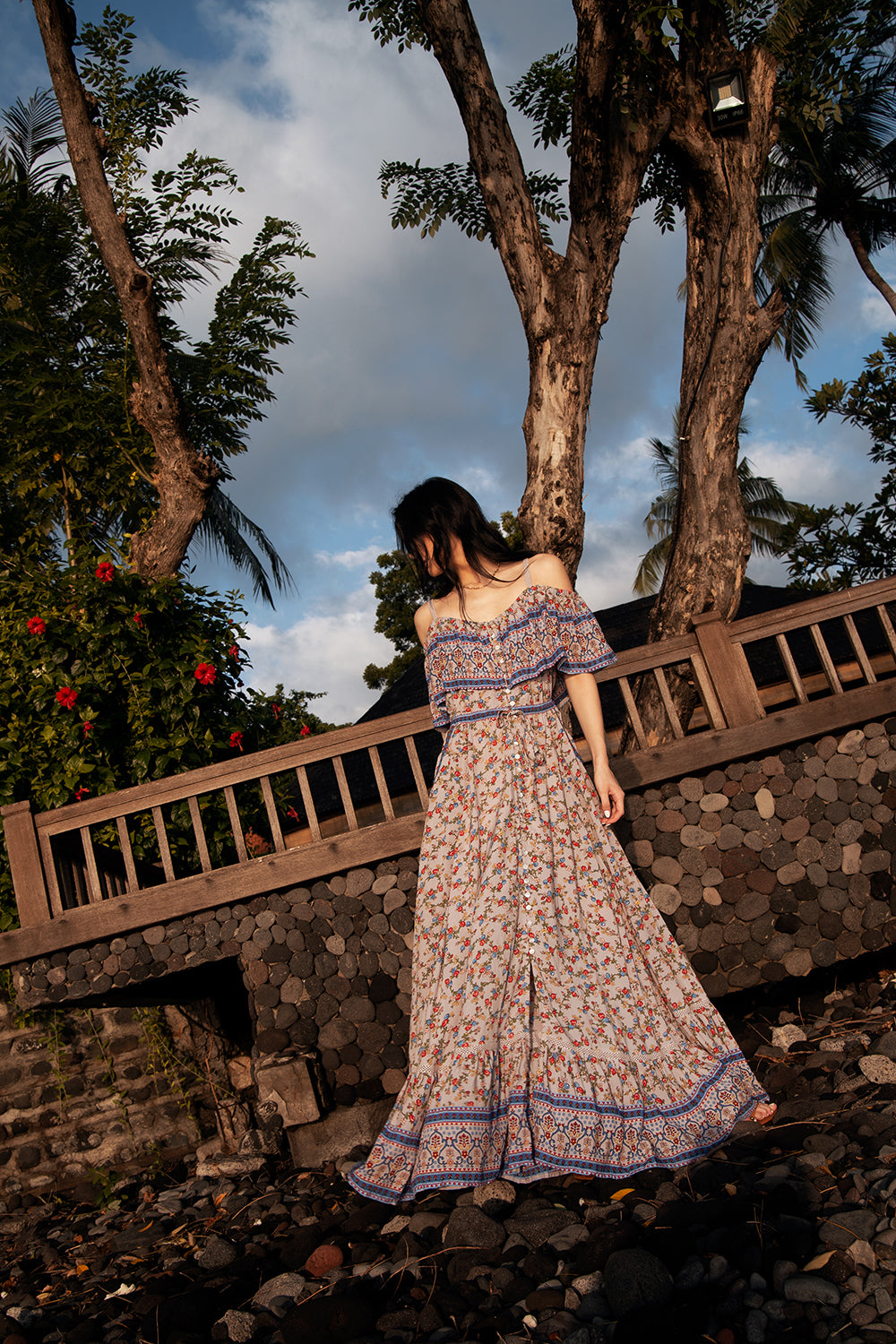 Jolie Maxi Dress - Lavender Grey - Ditsy Charm by Tulle and Batiste