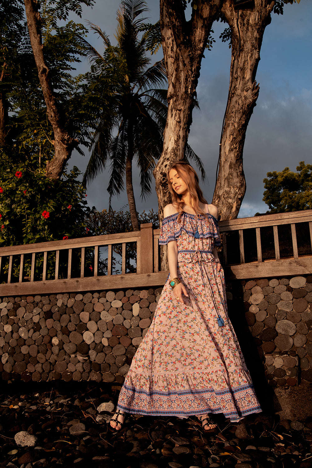 Jolie Maxi Skirt - Dawn Pink - Ditsy Charm by Tulle and Batiste