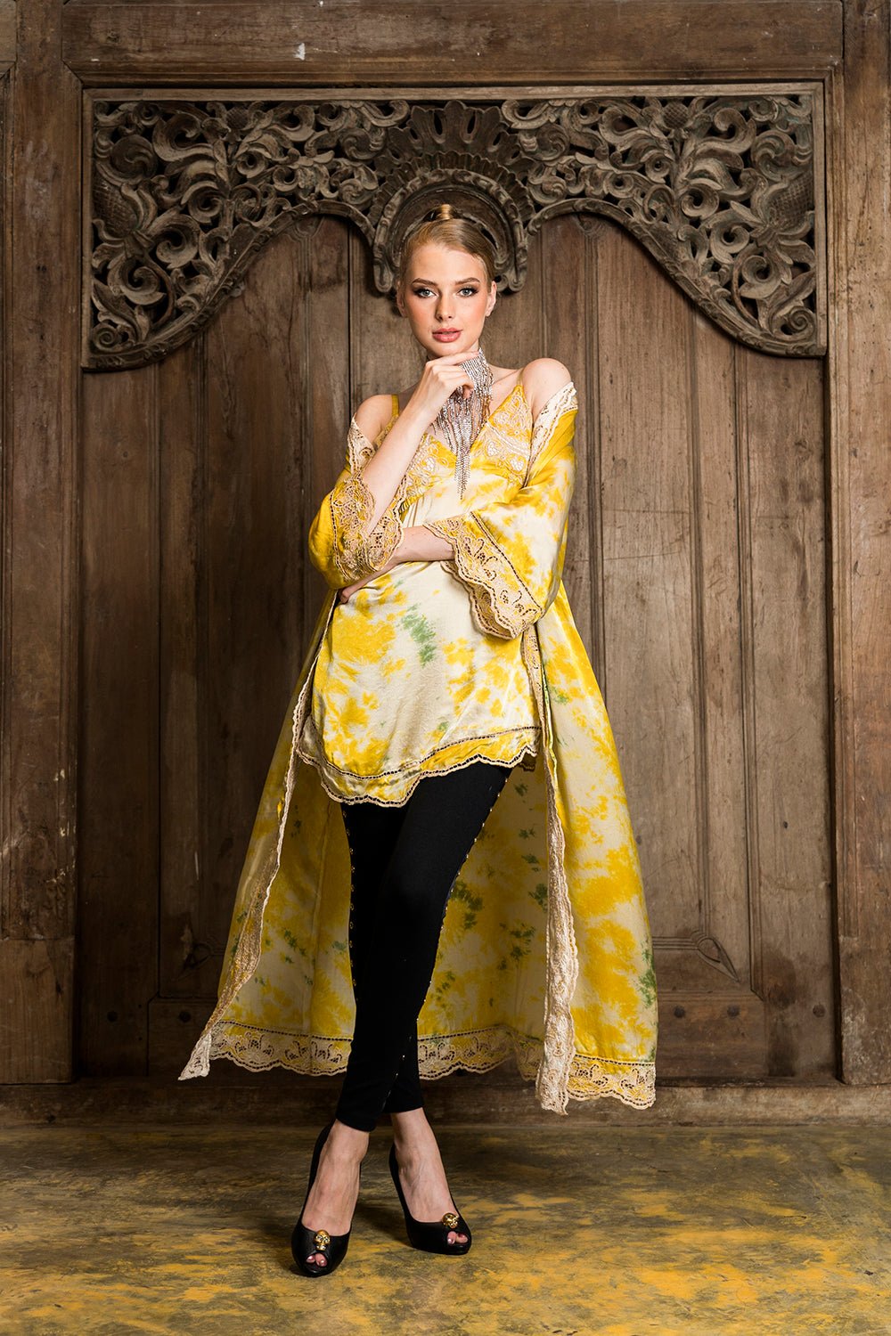 Hannah Long Robe - Citrine - Jewel by Tulle and Batiste