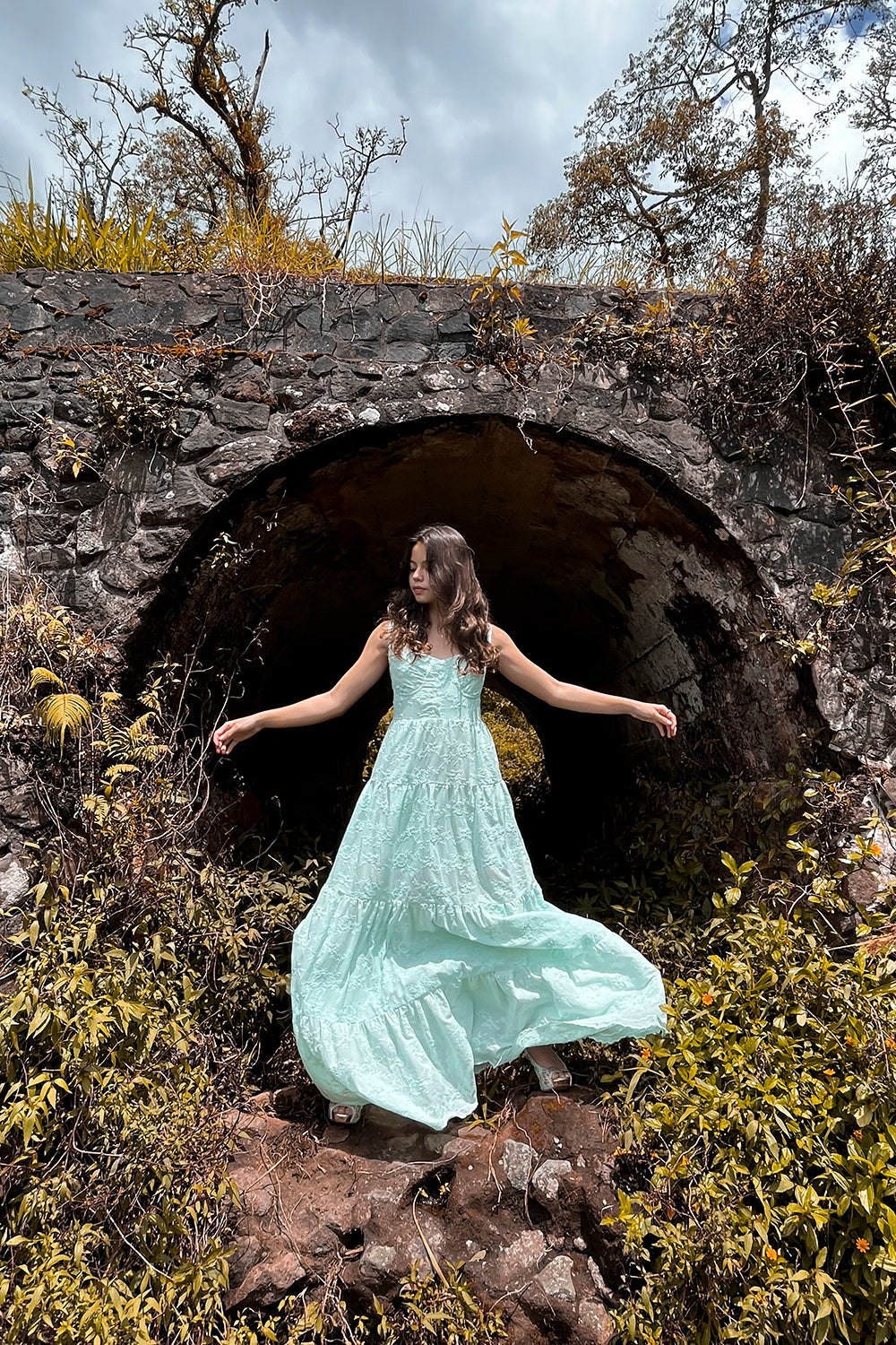 KEMUNING MAXI DRESS - AQUA BLUE - BY TULLE AND BATISTE