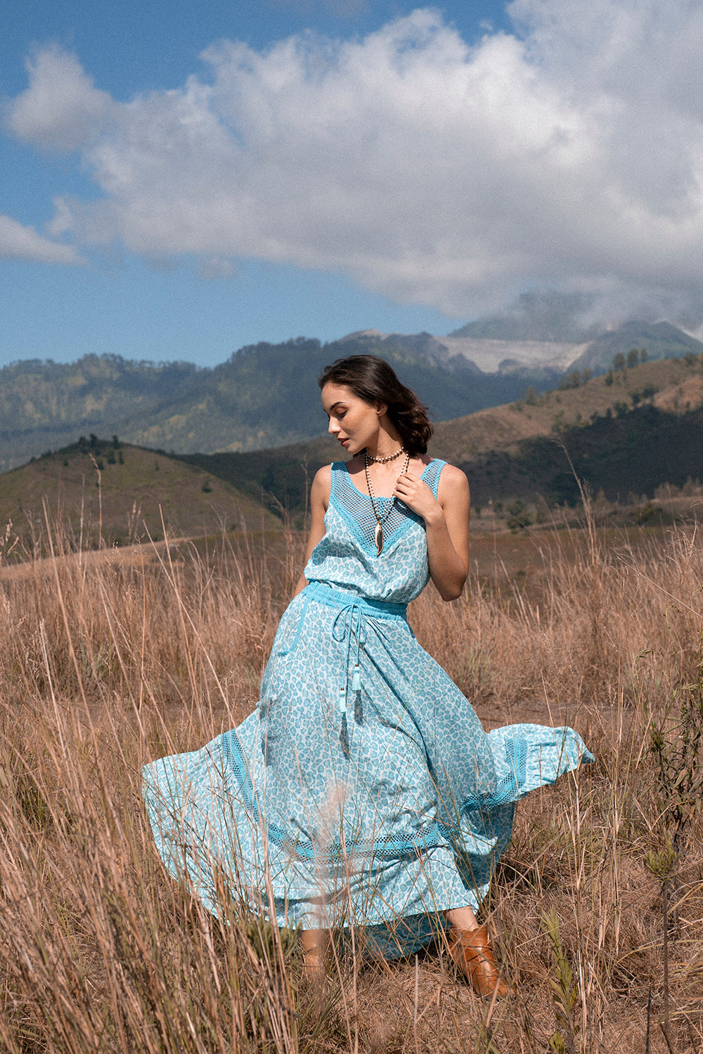 Lily Maxi Skirt - Turquoise - Into the Wild by Tulle and Batiste