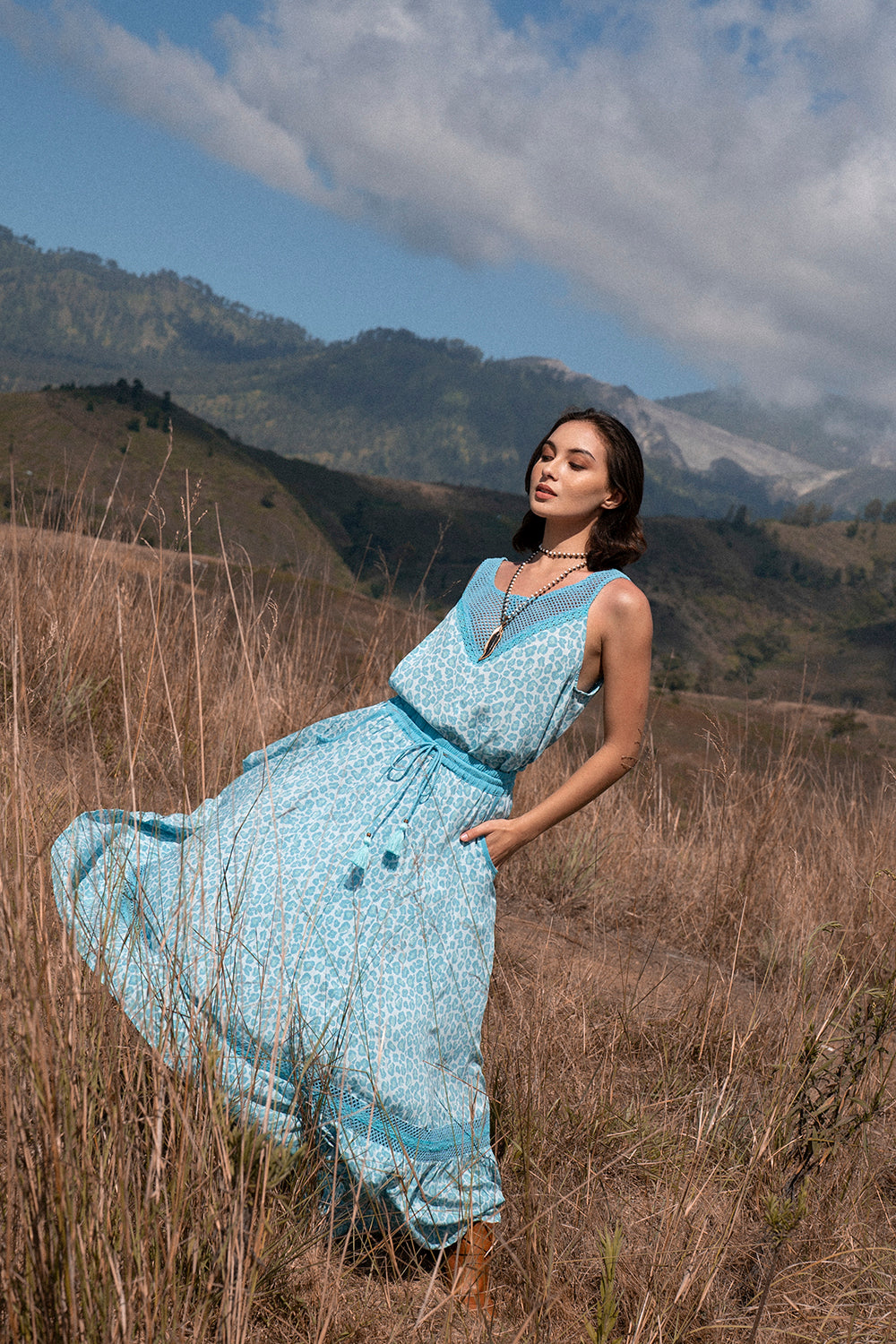 Lily Maxi Skirt - Turquoise - Into the Wild by Tulle and Batiste