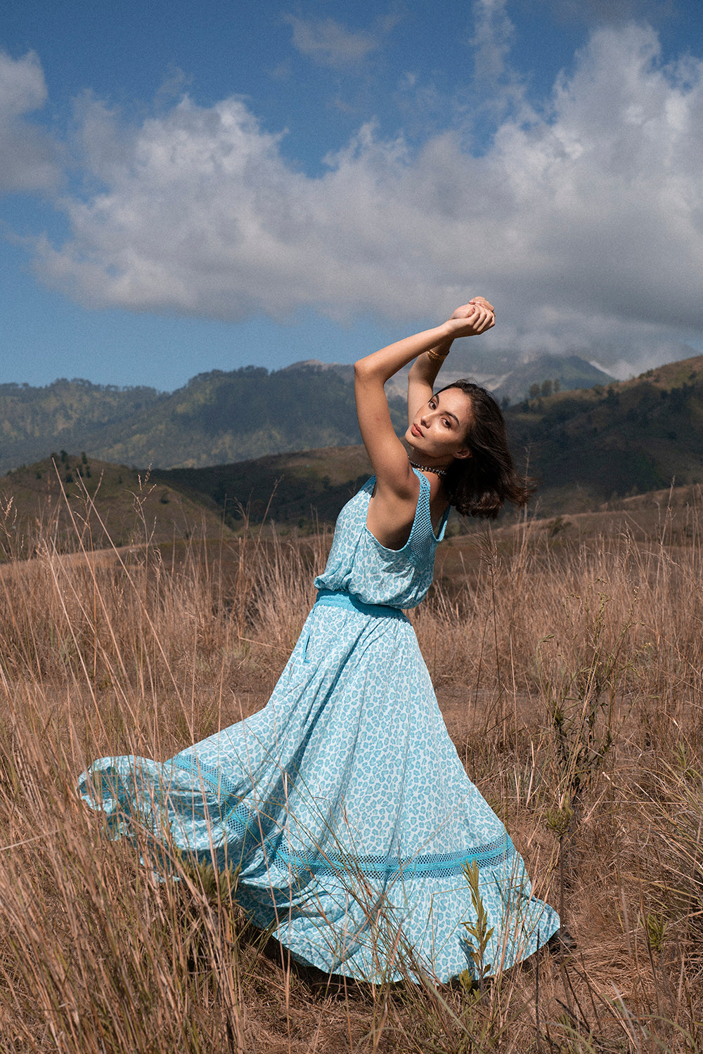 Lily Maxi Skirt - Turquoise - Into the Wild by Tulle and Batiste