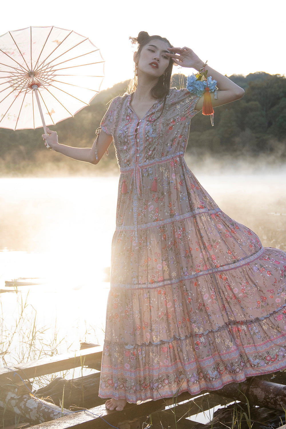 Luna Maxi Dress - Tulle and Batiste