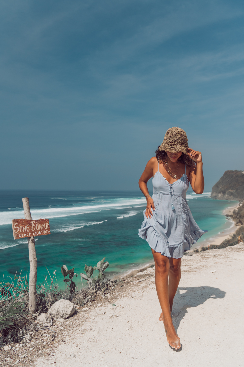 Marbella Mini Dress - Celestial Blue - Tulle and Batiste