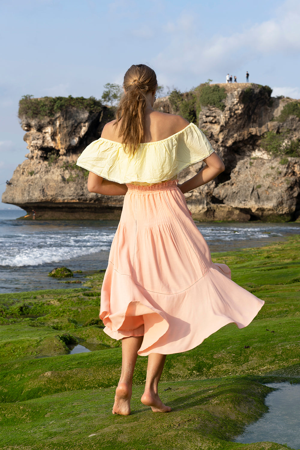 Marbella Midi Skirt - Cantaloupe - Tulle and Batiste