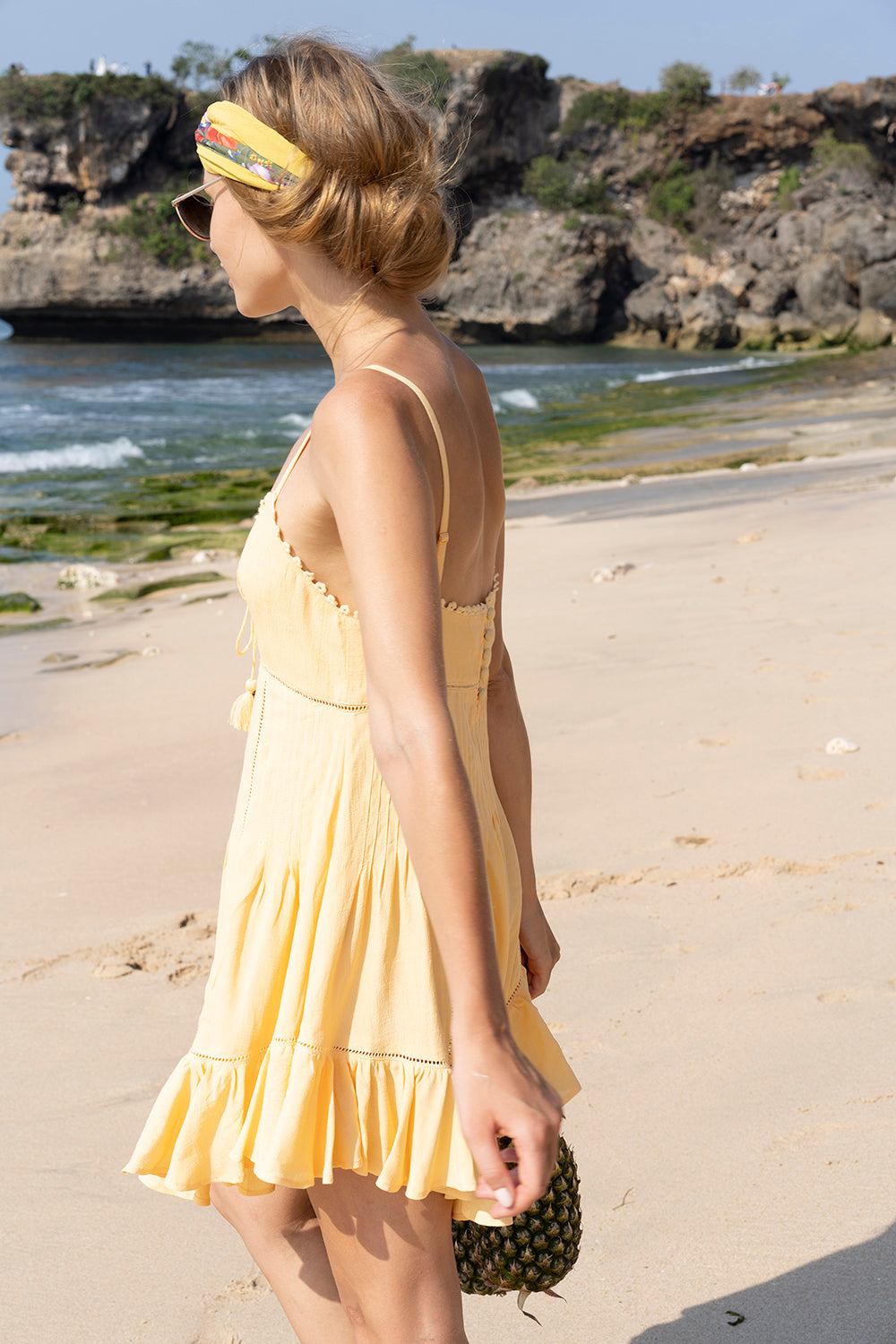 Marbella Mini Dress - Golden Haze - Tulle and Batiste