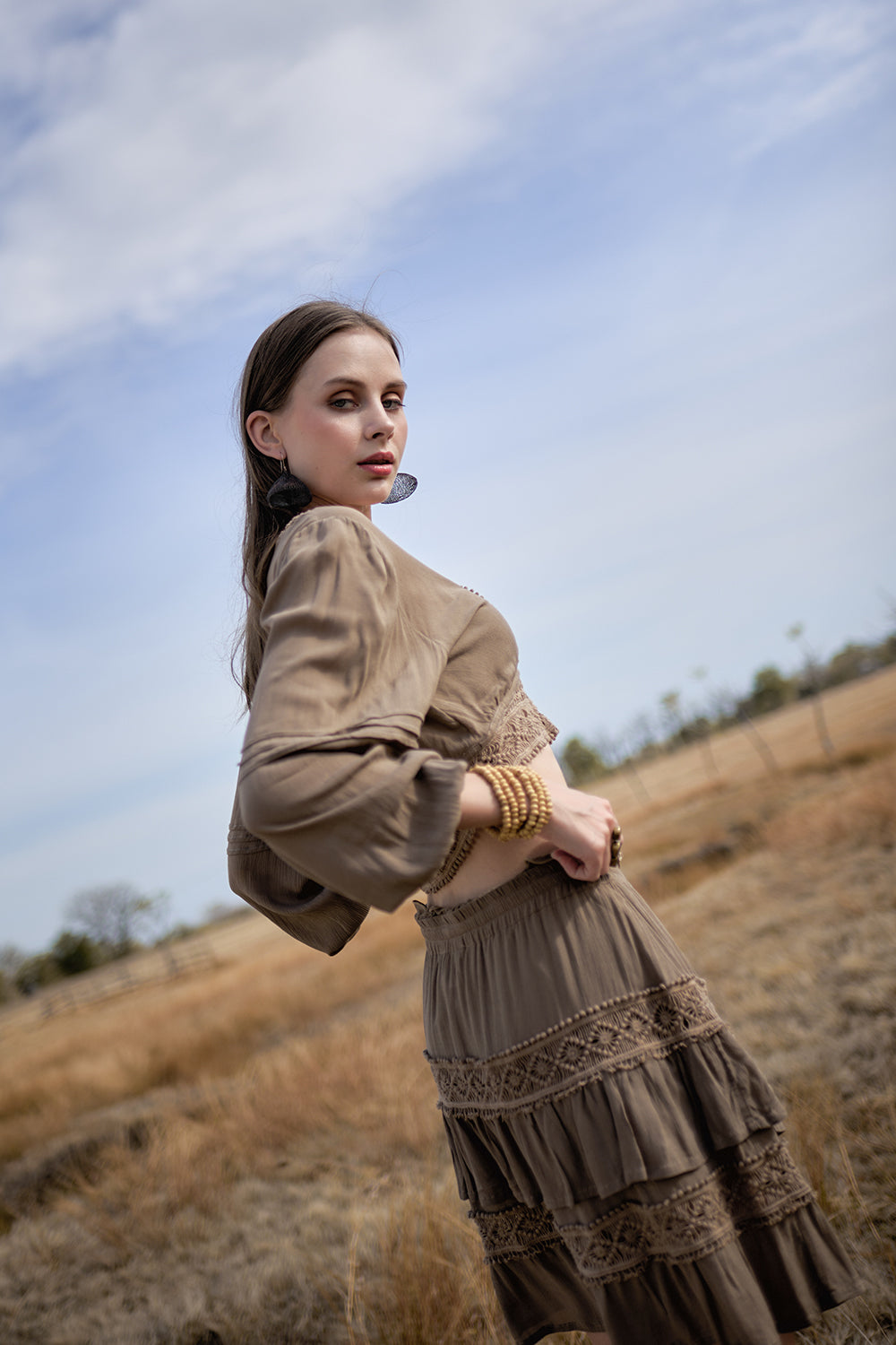 Camille Mini Skirt - Desert Sand - The Fields of Gold by Tulle and Batiste