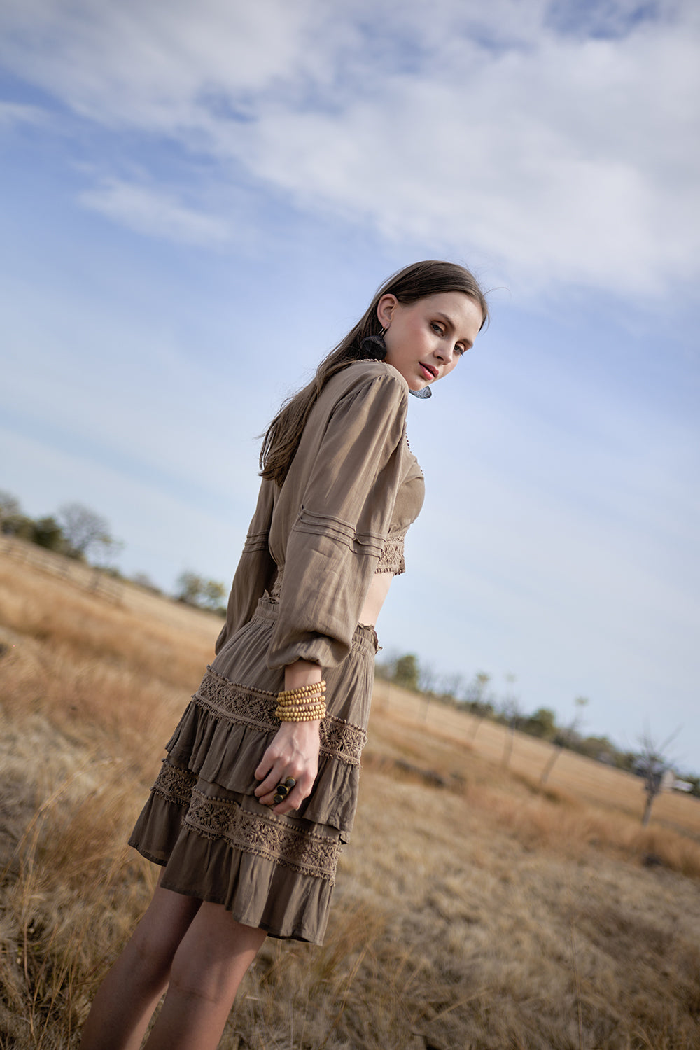 Camille Mini Skirt - Desert Sand - The Fields of Gold by Tulle and Batiste