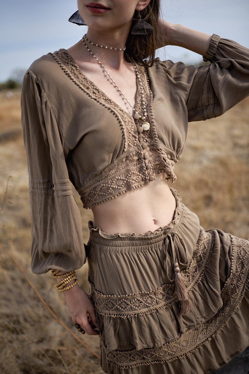 Maribelle Blouse - Desert Sand - The Fields of Gold by Tulle and Batiste