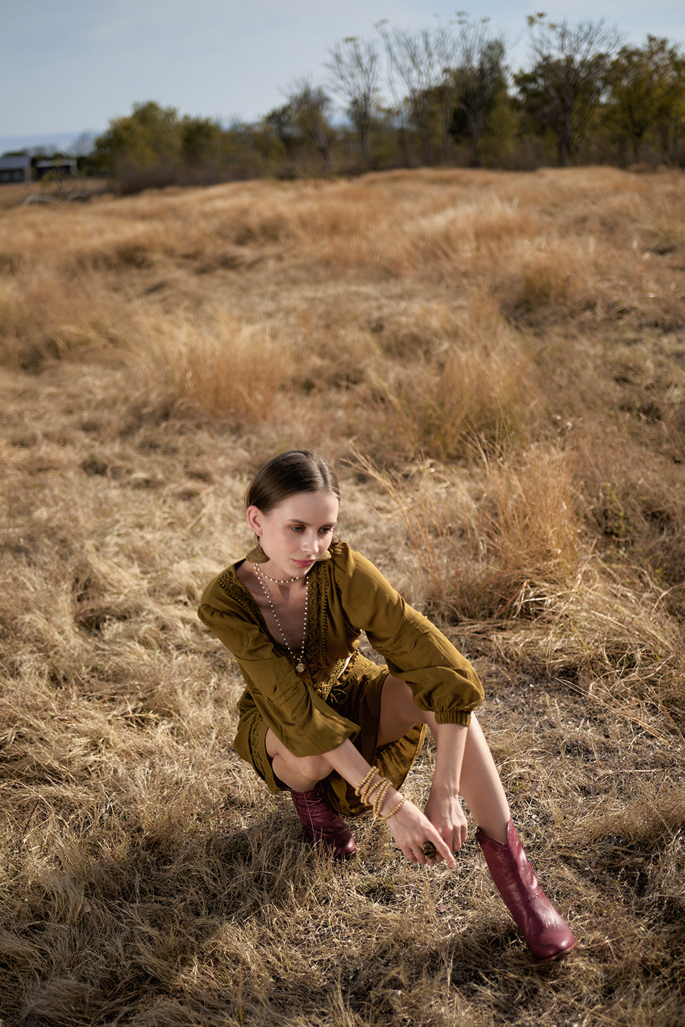 Maribelle Blouse - Moss - The Fields of Gold by Tulle and Batiste