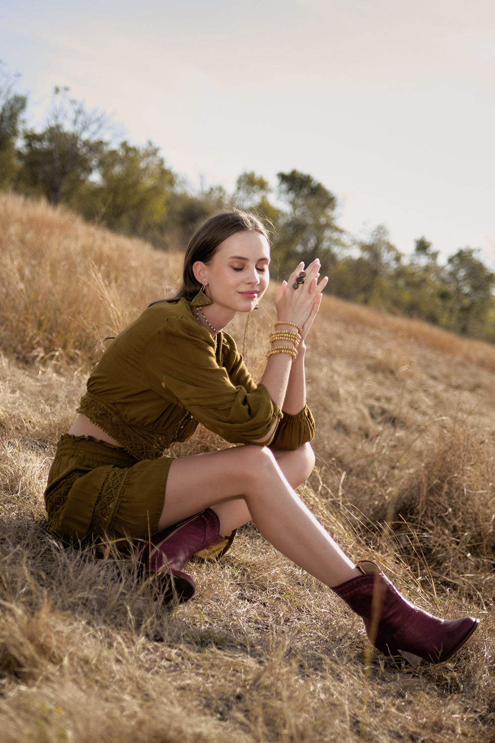 Vivianne Boots - Maroon - The Fields of Gold by Tulle and Batiste