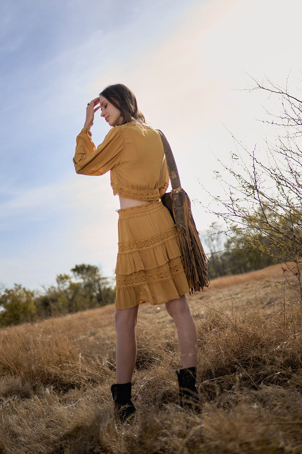 Camille Mini Skirt - Saffron Gold - The Fields of Gold by Tulle and Batiste