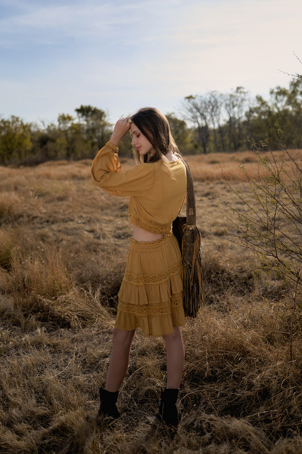 Camille Mini Skirt - Saffron Gold - The Fields of Gold by Tulle and Batiste