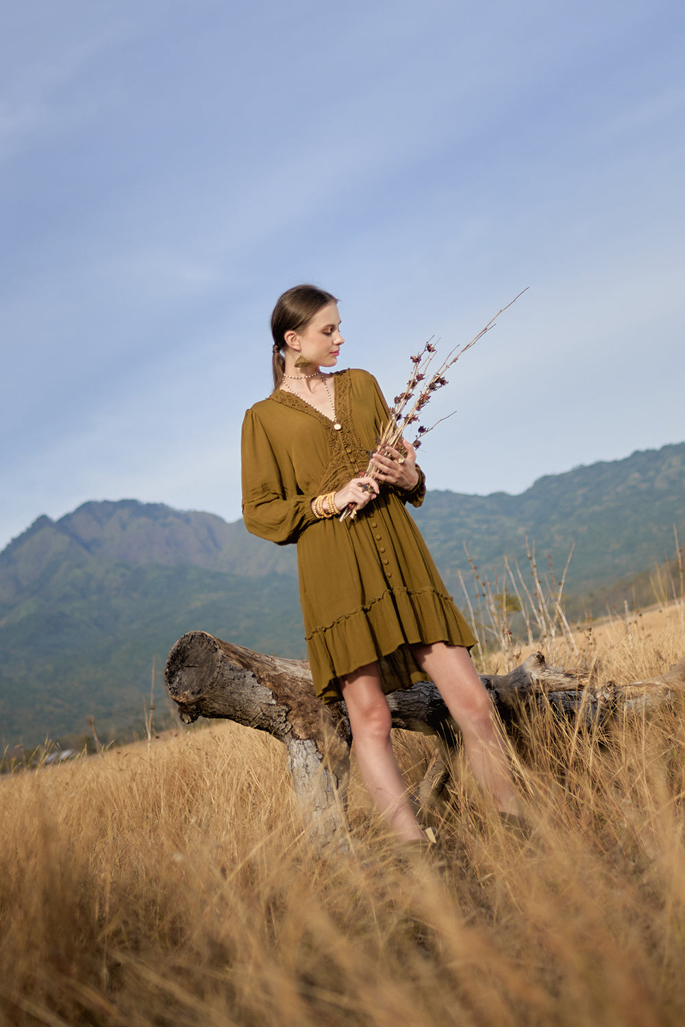 Maribelle Dress - Moss - The Fields of Gold by Tulle and Batiste