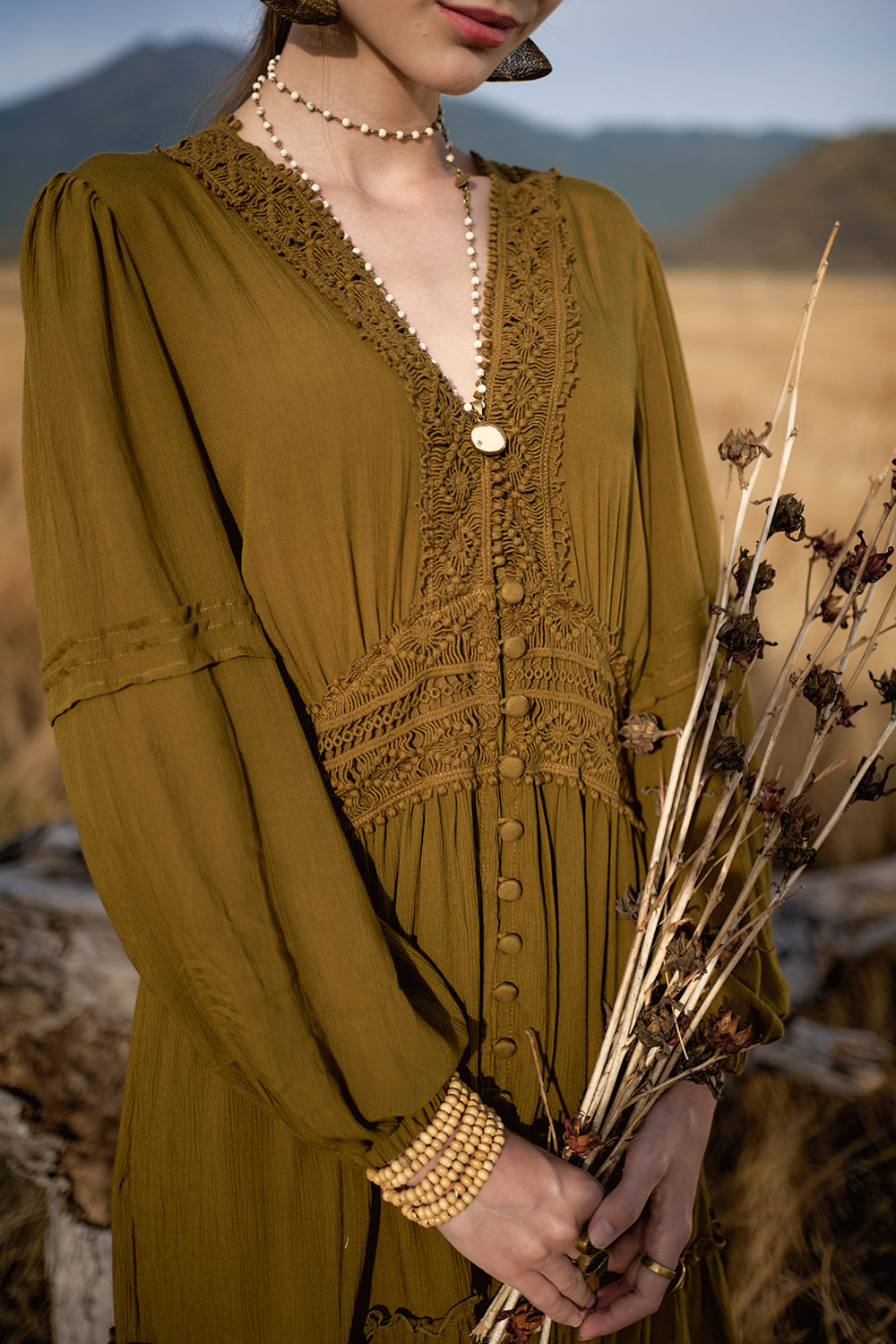 Maribelle Dress - Moss - The Fields of Gold by Tulle and Batiste