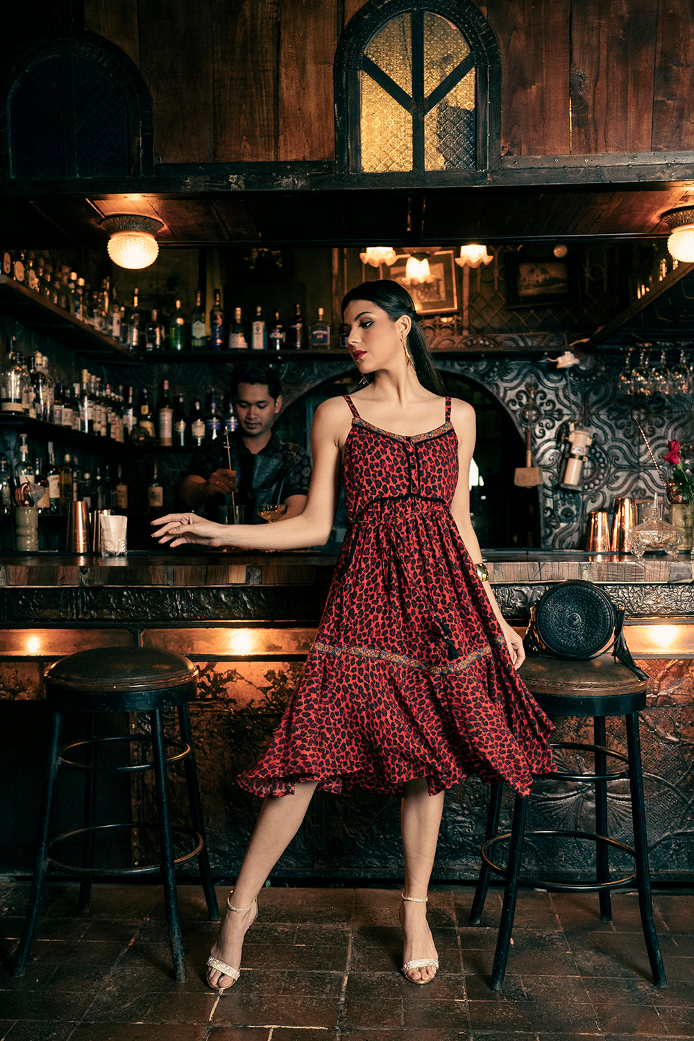 Marie Midi Dress - Tango Red - Night Code by Tulle and Batiste
