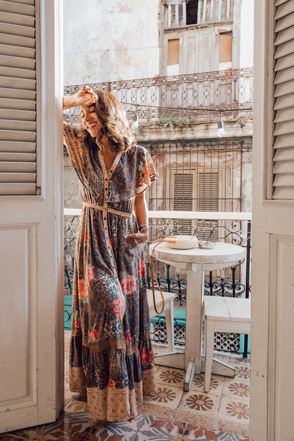 Maya Cape Dress - Pecan - Tulle and Batiste