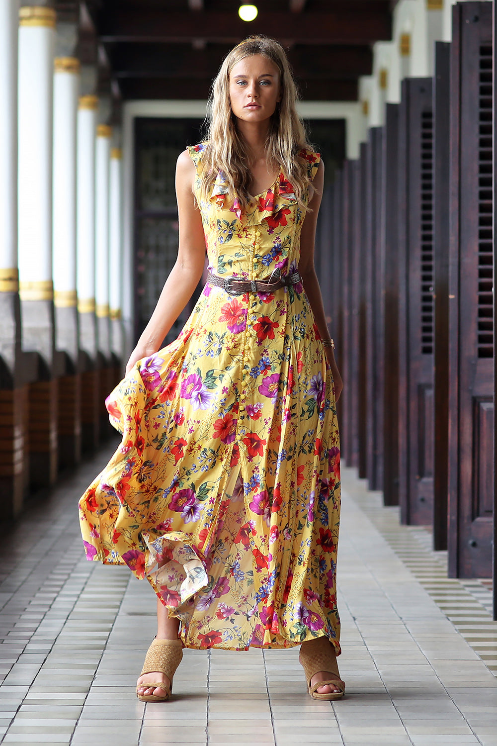 Melody Sleeveless Maxi Dress - Dandelion - Tulle and Batiste