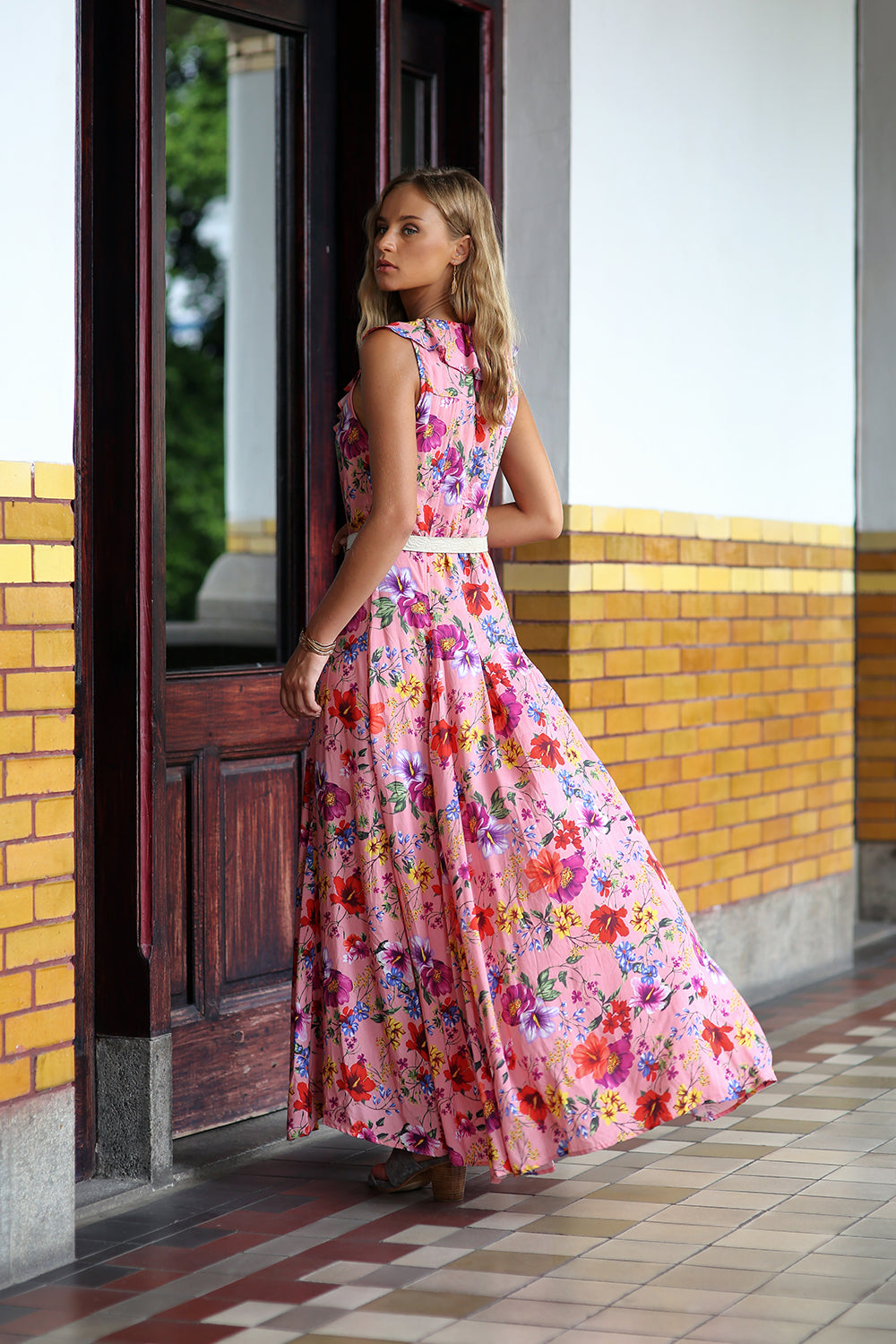 Melody Sleeveless Maxi Dress - Pink Blossom - Tulle and Batiste