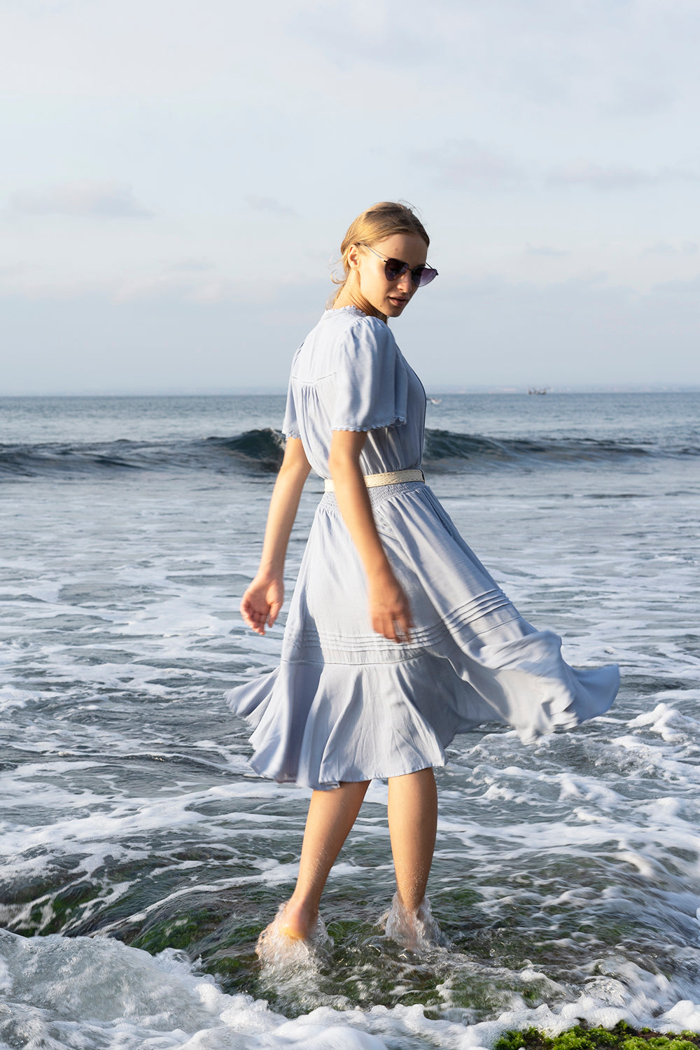 Monaco Dress - Celestial Blue - Tulle and Batiste