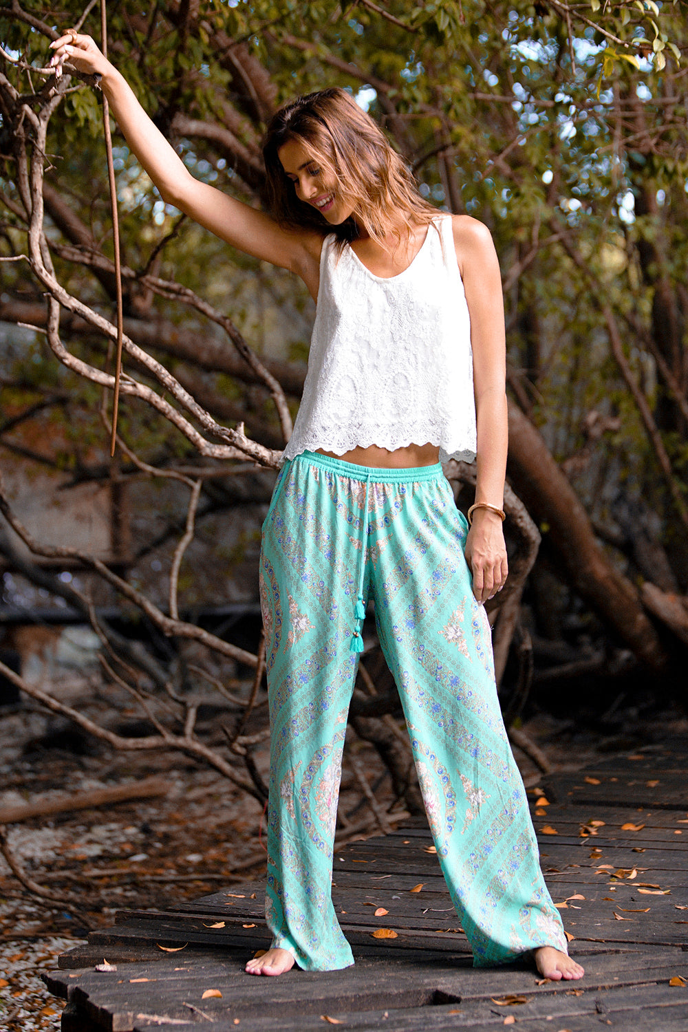 Olivia Pants - Turquoise - Tulle and Batiste