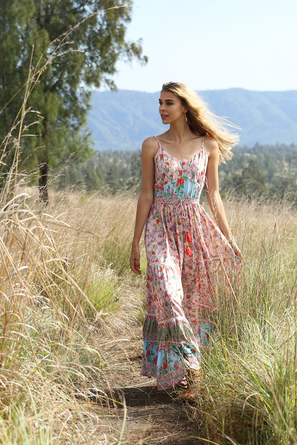 Ravennah Maxi Dress - Lotus - Tulle and Batiste