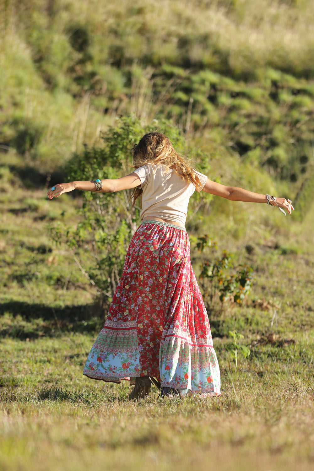 Ravennah Maxi Skirt - Rococo Red - Tulle and Batiste