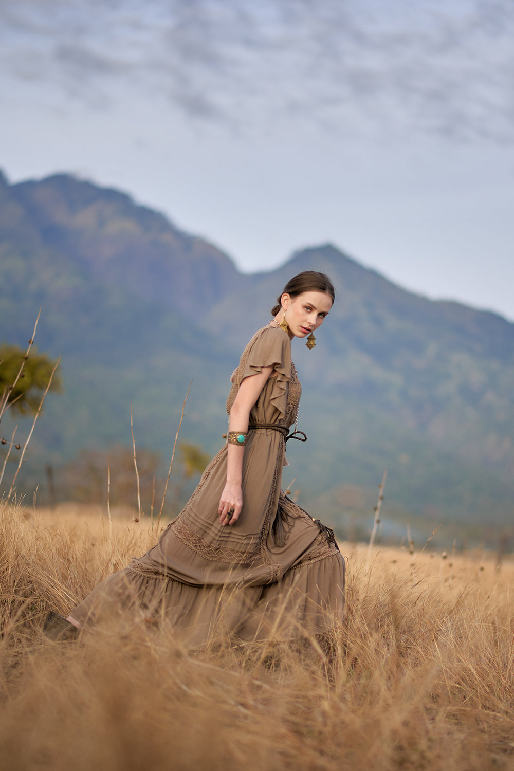 Rosalie Round Plaited Belt - Khaki - The Golden Fields by Tulle and Batiste