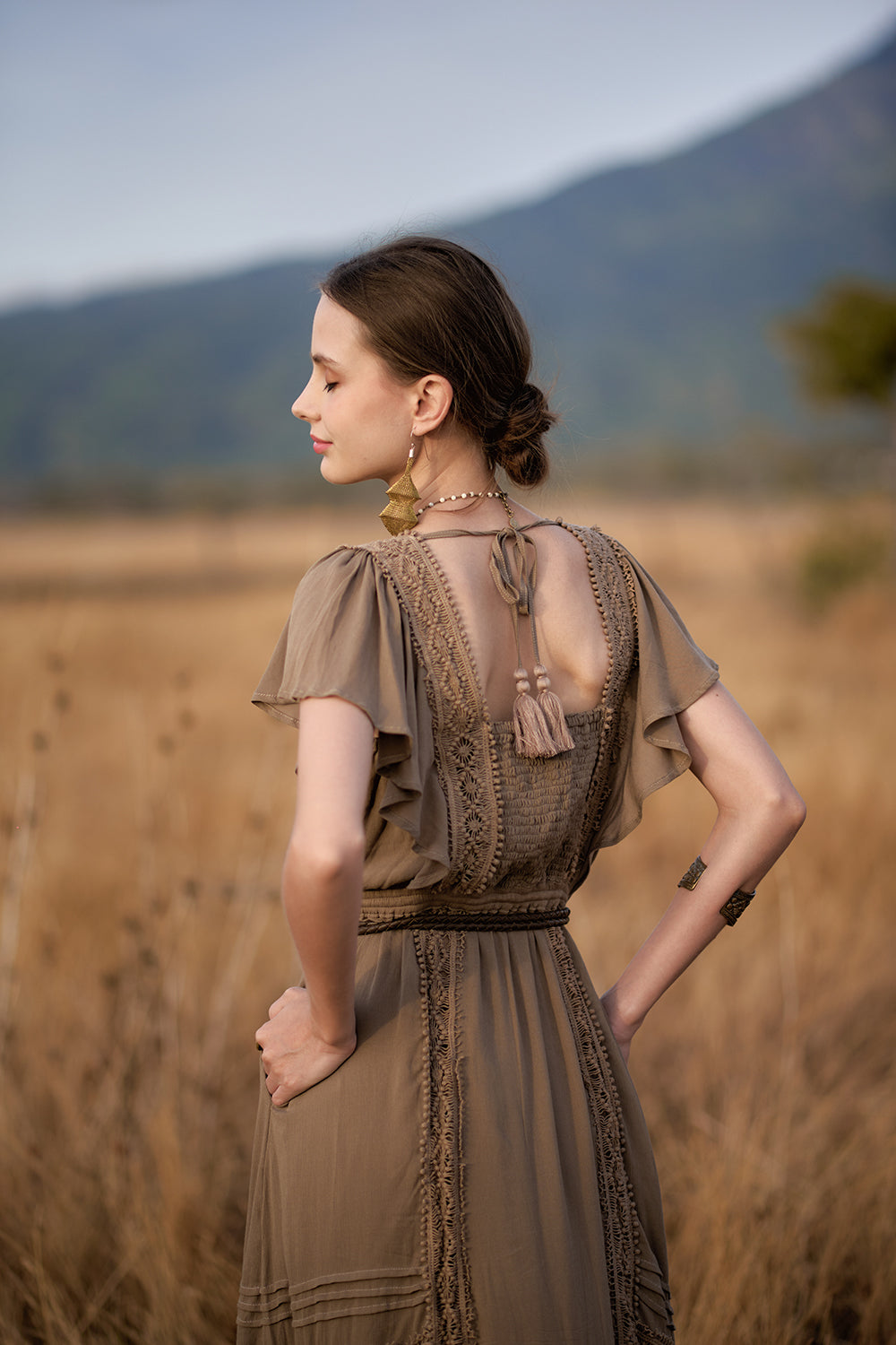 Rosalie Dress - Desert Sand - The Fields of Gold by Tulle and Batiste