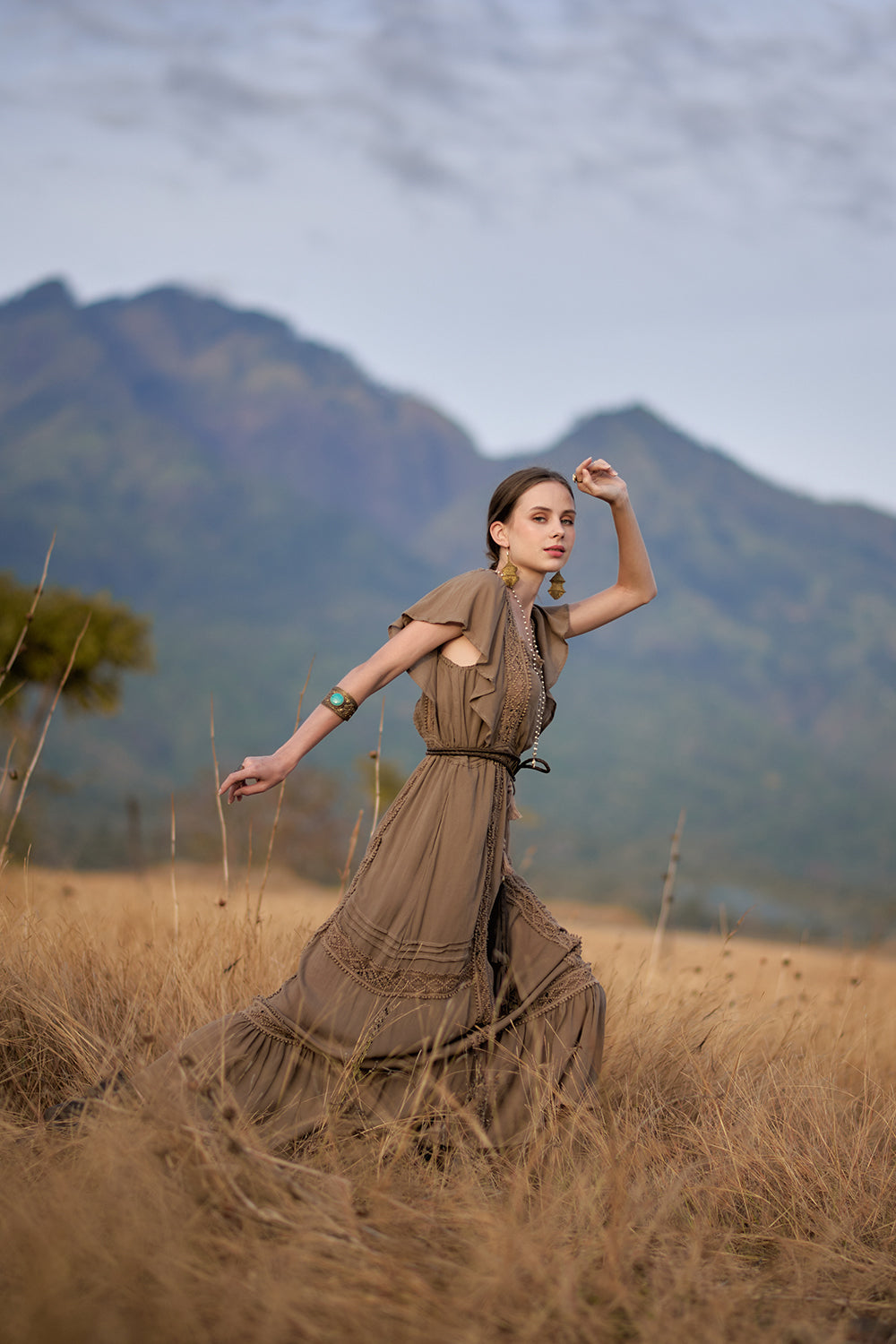 Rosalie Dress - Desert Sand - The Fields of Gold by Tulle and Batiste