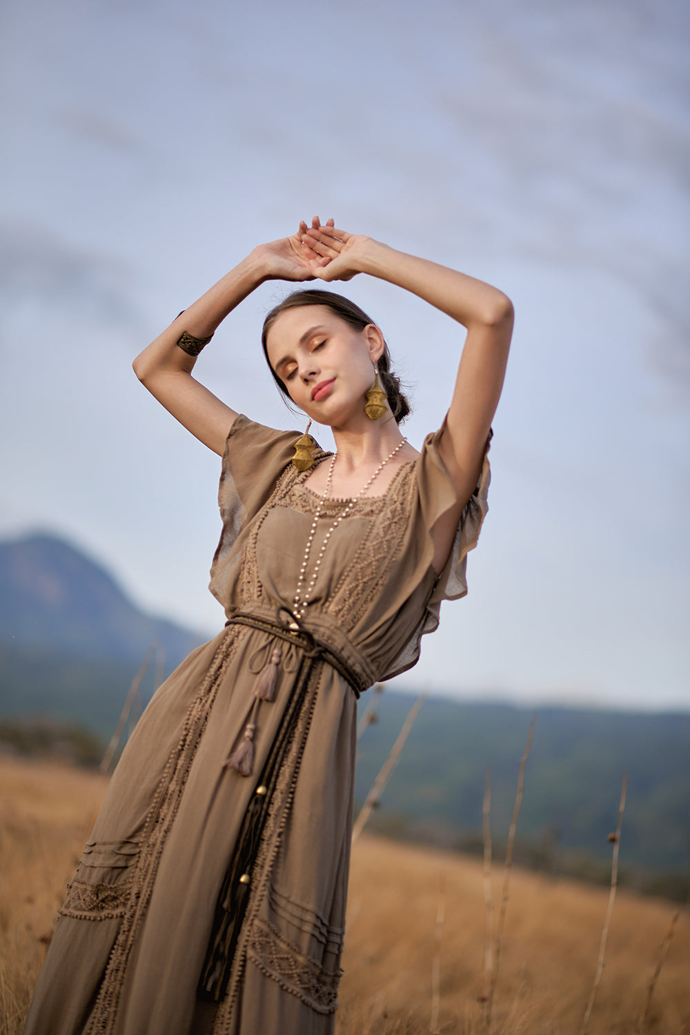 Rosalie Dress - Desert Sand - The Fields of Gold by Tulle and Batiste