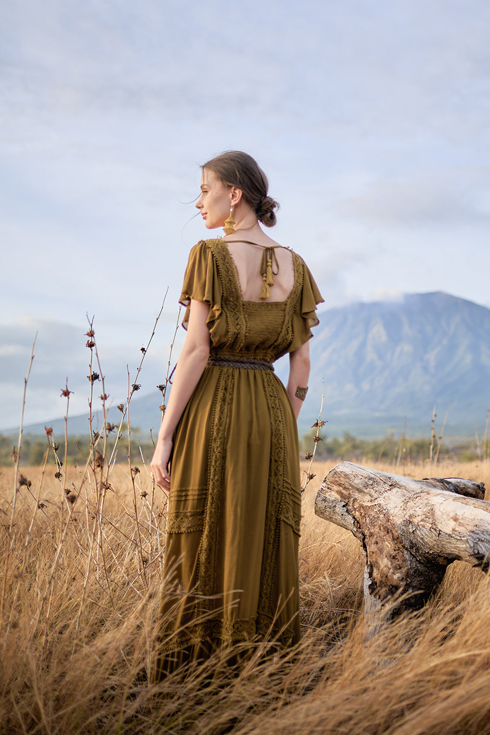 Rosalie Flat Plaited Belt - Khaki - The Golden Fields by Tulle and Batiste