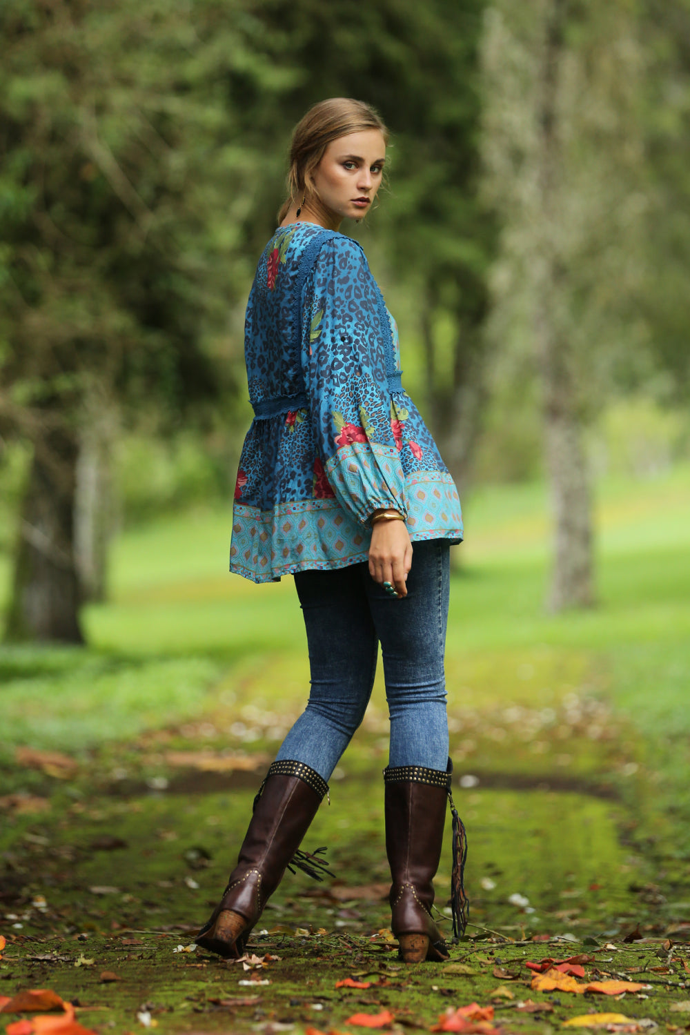 Sahara Boho Blouse - Blue Moon - Tulle and Batiste