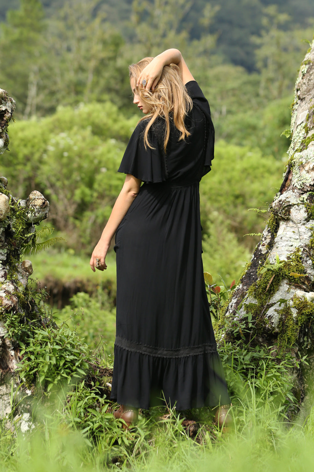 Sahara Maxi Dress - Moonless Black - Tulle and Batiste