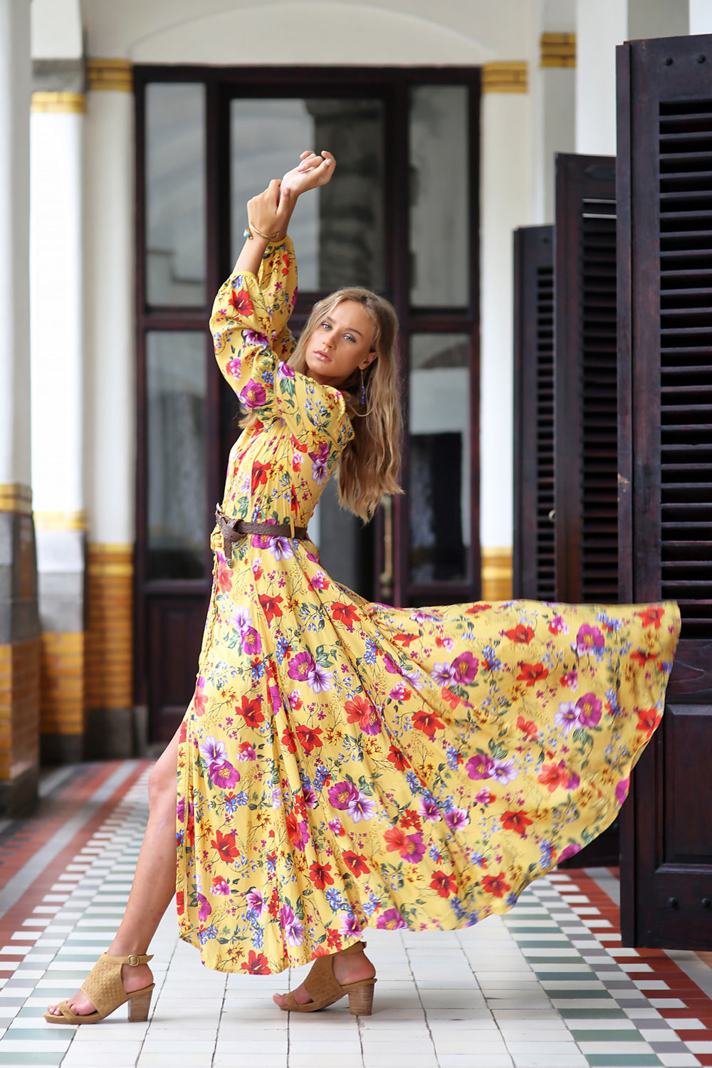 The Gypsy Queen Maxi Dress - Dandelion - Tulle and Batiste