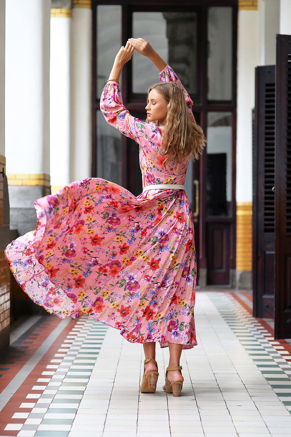 The Gypsy Queen Maxi Dress - Pink Blossom - Tulle and Batiste