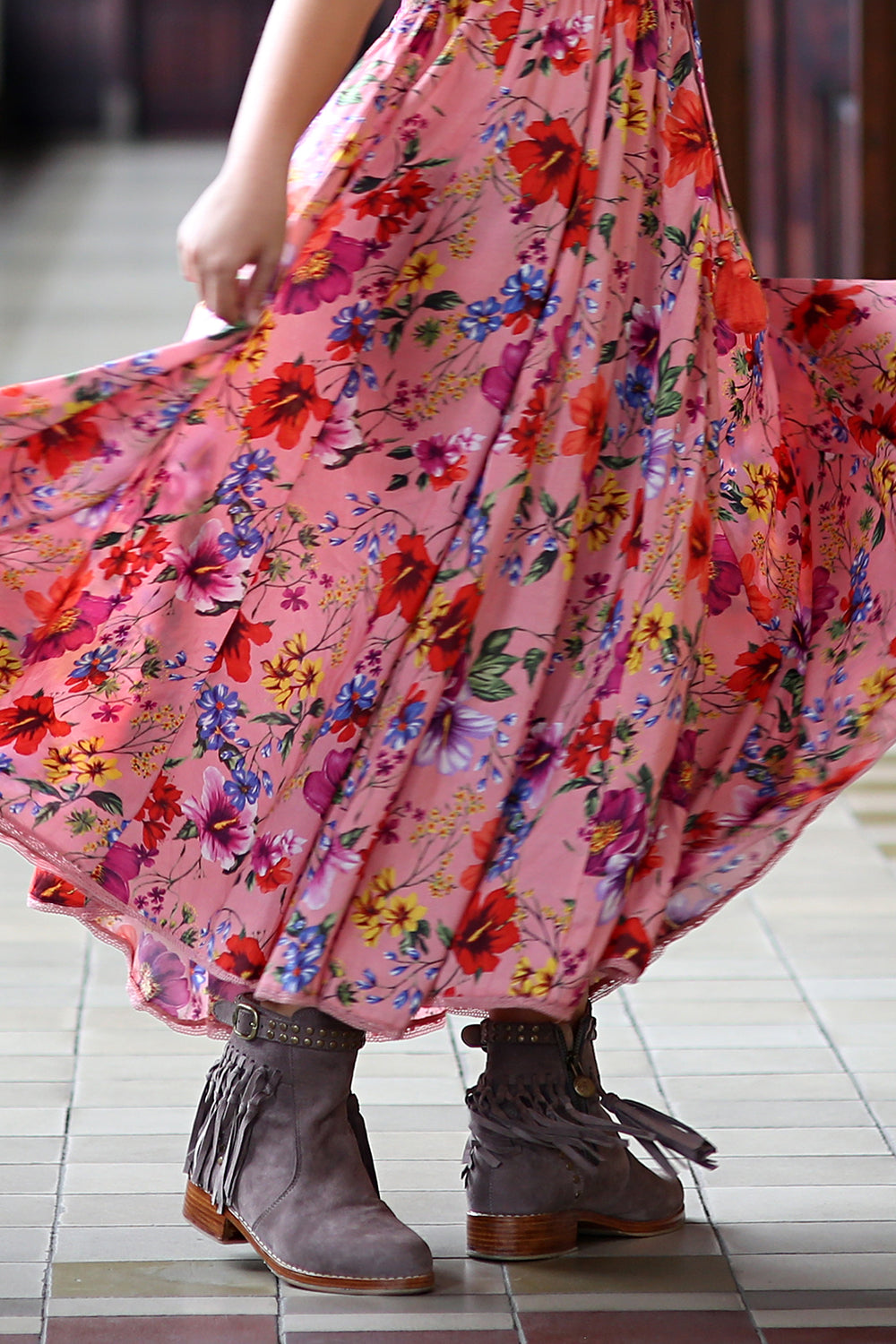 The Little Gypsy Queen Tassel Boots - Mauve - Tulle and Batiste