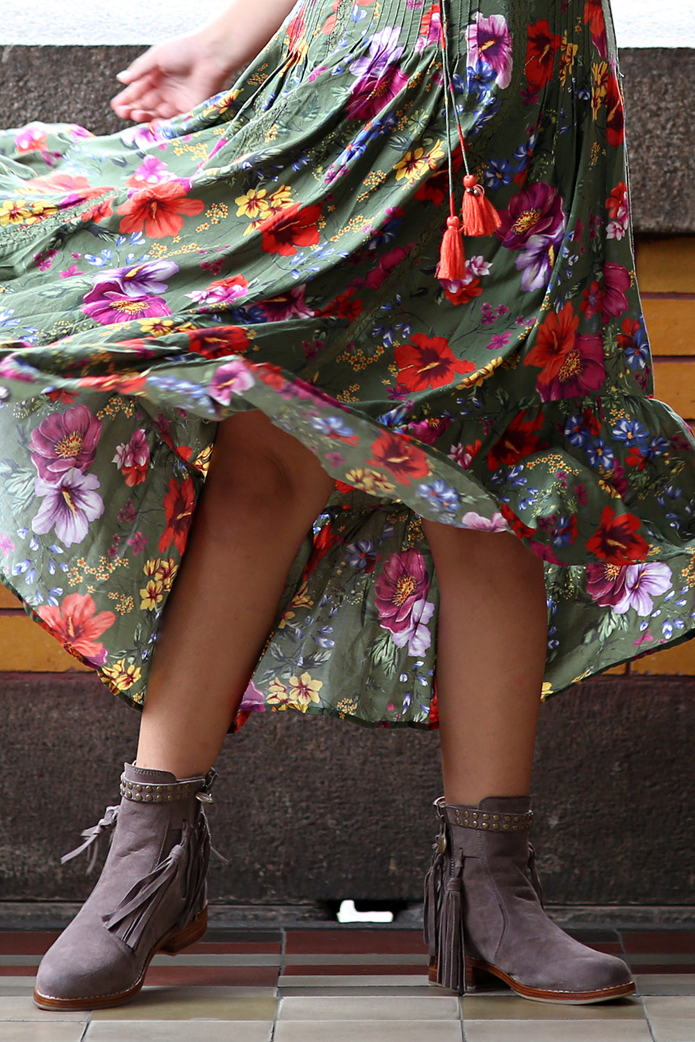 The Little Gypsy Queen Tassel Boots - Mauve - Tulle and Batiste
