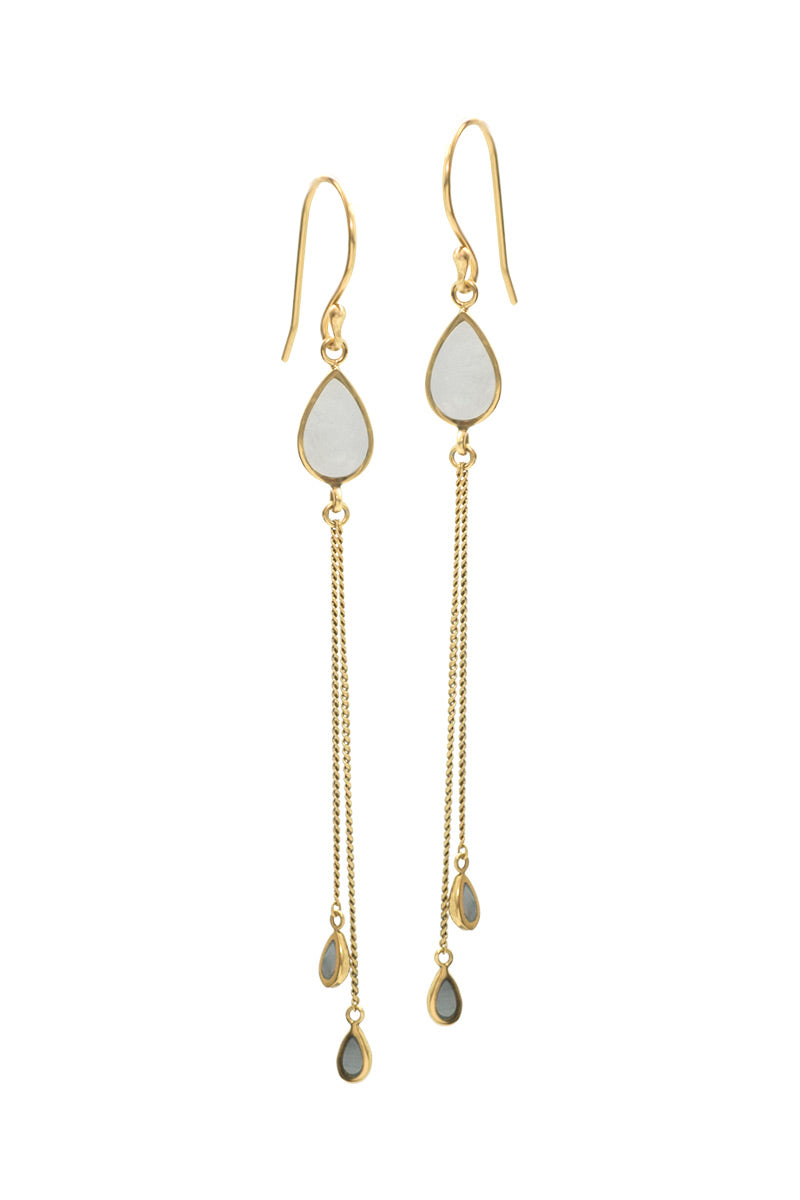 The Teardrops Earrings - Natural - Tulle and Batiste