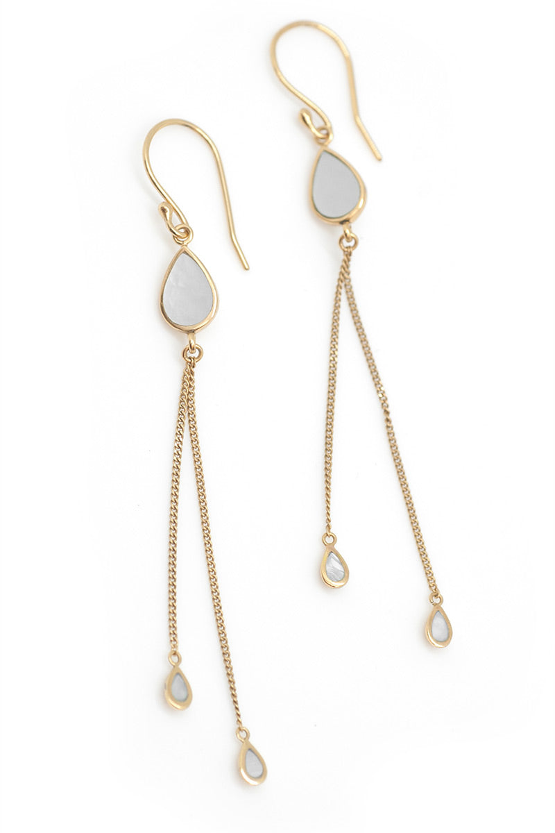 The Teardrops Earrings - Natural - Tulle and Batiste