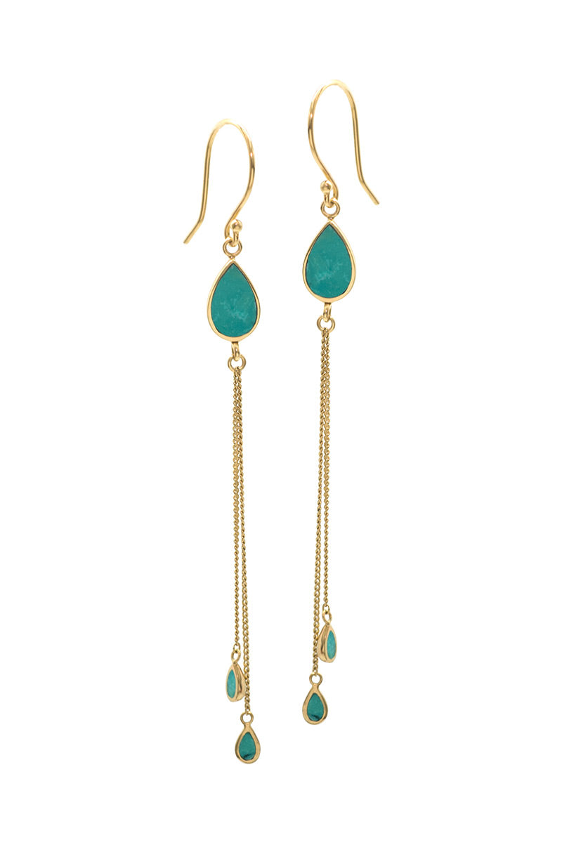 The Teardrops Earrings - Turquoise - Tulle and Batiste